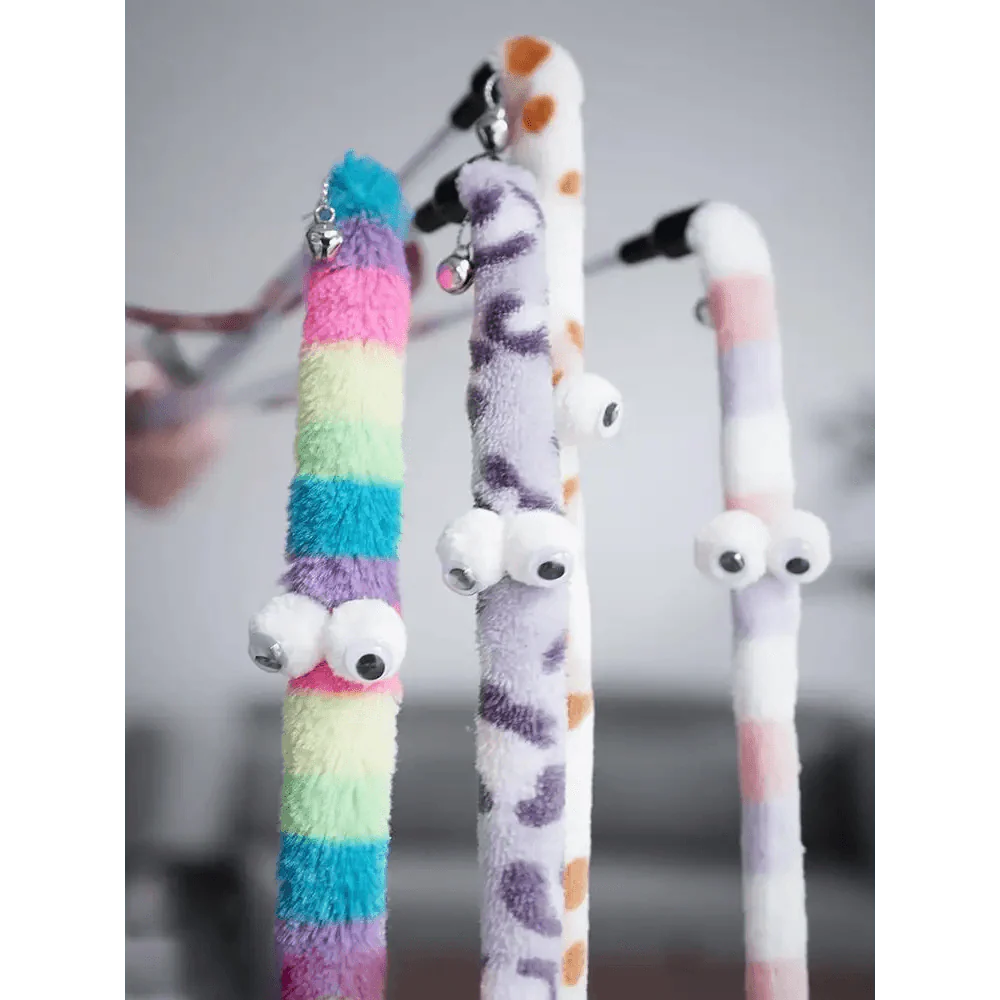 Colorful Rod Wand Feather Teaser Exerciser For Cats Soft Funny Interactive Toy For Pets Cute Cat Accessories