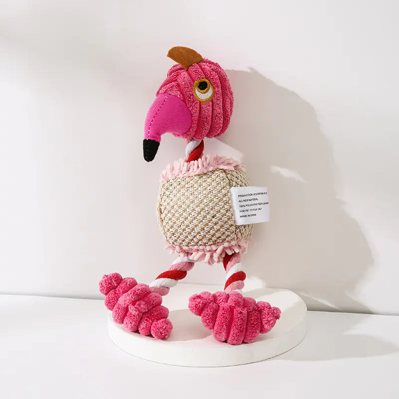 Plush Flamingo Dog Toy with Sound for Pets